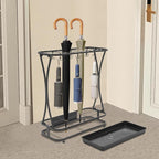 Umbrella Holder with Removable Drip Tray - Umbrellas Stand Cane Walking Stick Holder, Entryway Decorative Metal Freestanding Rack Organizer for Home Office Office Hotel Entry Hallway