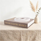 Decorative Books for Home Decor, Coffee Table Decor with Linen White Books Stack Bookshelf, Fake Book Double as Libros Decorativos and Photo Storage (2 Piece Set with Tray)