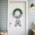 Black Wreath Sash for Front Door - 2 Pcs Dark French Toile Sashes for Wreaths Home Decor, Rustic Wreath Sash for Embroidery Monogram Farmhouse Yard