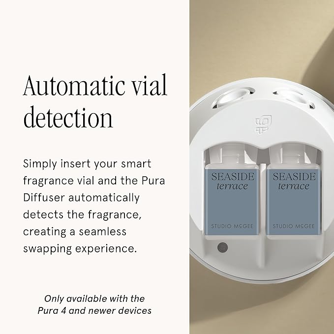 Pura x Studio McGee Home Scent Refill - Smart Air Diffuser - Long-Lasting Luxury Fragrance per Refill - Home Essential - Clean & Safe Diffuser Fragrance - 2 Pack, Seaside Terrace