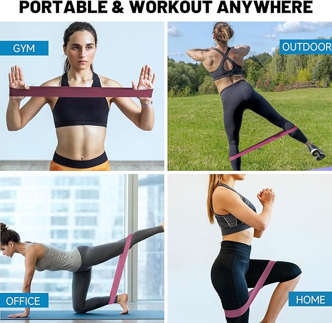 Resistance Loop Exercise Bands for Working Out, Fitness Elastic Bands, Workout Bands for Home Gym, Stretching, Yoga, Pilates, Physical Therapy (5pcs Set)