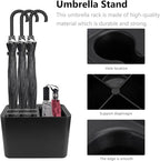 Toyvian Creative Wall-Mounted Umbrella Stand with Drip Tray Nordic Style Storage Rack for Entryway Space-Saving Household Organizer to Keep Floors Dry and Umbrellas Neat Black