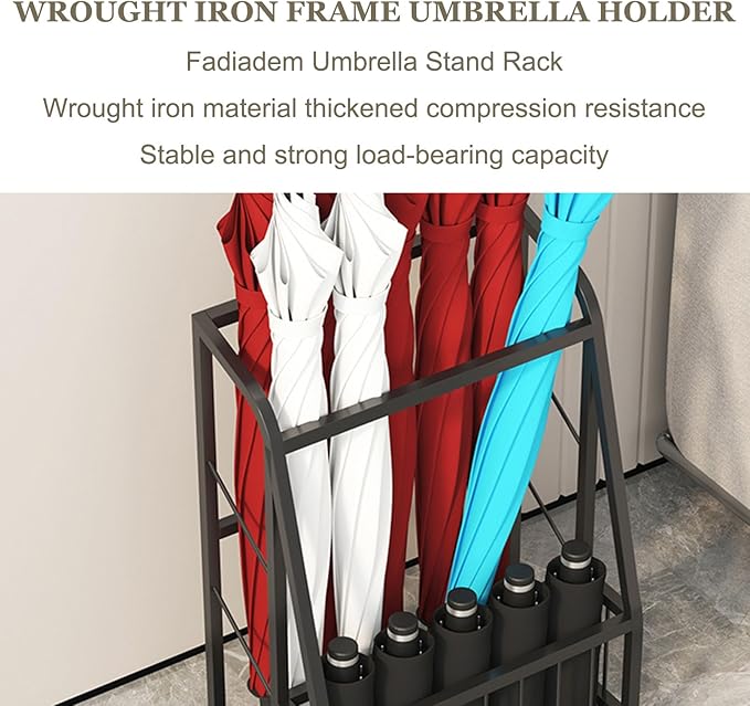 Umbrella Stand Umbrella Bucket Umbrella Rack Barrel, Entryway Umbrella Organizer with Water Tray, Large-Capacity Umbrella Holder Rain Water Collection Tray, for Home/Entryway/Office/Hotel/Supermarke