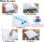 Vacuum Storage Bags Space Saving Bags for Comforters Clothes Pillow Bedding Blanket Storage, Double Zip Lock Seal & Leak Valve, Free Travel Hand Pump Included (6 Pack Large - 31 * 24 inches)