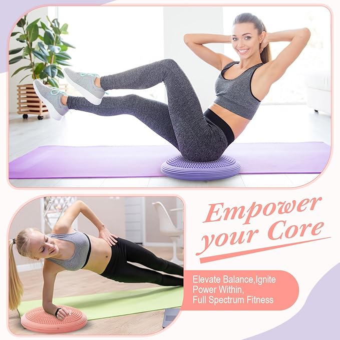 Libima 2 Pcs Wobble Cushion Wiggle Seat Flexible Sensory Seating Balance Disc Board for Men Women Physical Exercise Improving Posture Home Office