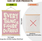 Everything is Figure outable Inspirational Wall Art Decor,Positive Motivational Poster,Affirmations Wall Hanging Poster for Office, Living Room, Bedroom ,Motivational Gift for Birthday,Graduation New job 14x18.5inch(Pink)