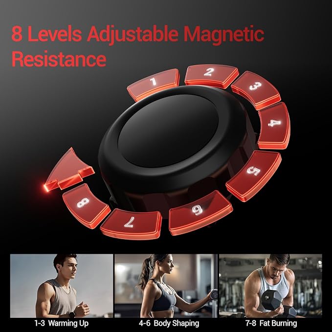 CURSOR FITNESS Elliptical Exercise Machine, Elliptical Machine for Home with 8 Levels Resistance, Silent Magnetic Elliptical Trainer with 12" Stride and LCD Monitor Max 330Lbs