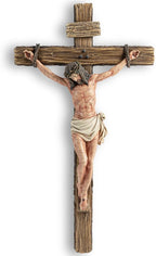 DevotedWalls 14" H Catholic Realistic Crucifix for Wall,Hand Painted Jesus Christ Wall Cross,Bloody Jesus on Crucifix,Realistic Jesús Chirst Cross for Church,Chapels and Home(Hand Painted in Full Color)