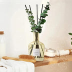 COCORRÍNA Lemon Eucalyptus Reed Diffuser – 6.76 oz Essential Oil with 8 Reeds & Real Eucalyptus Sticks, Home Fragrance for Bedroom or Bathroom Décor