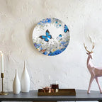Decorative Plate Stand, 10 Inch, Flower Butterfly Round Display Plate, Table Top Plate Decor with Stand, for Kitchen Living Room Office Countertop Decor