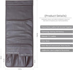 PU Leather Sofa Armrest Organizer, Armchair Magazine Holders, Waterproof Remote Holder for Recliner Couch with 1 Large Pocket, 4 Small Pockets for Magazine, Remote, Phone, Ipad, Books (brown)