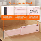 Lifewit 24 Pack Drawer Dividers 4" High 28-43.5cm/11-17" Adjustable Drawer Organizer for Clothes/Utensils, Expandable Drawer Separator in Dresser/Kitchen/Bedroom/Office Organization & Storage Pink