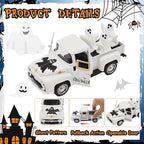 Halloween Decorations - Mini Cute Farmhouse Style Halloween Metal Truck Decor with 3 Removable Mini Ghost Ornaments for Tabletop, Tiered Tray, Shelf, Fireplace and Home Indoor Décor