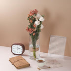 4" Wide 10" High Large Hand Blown Sturdy Clear Cylinder Glass Vase, Centerpiece Flower Vase for Rose, Tulip, Boquets, Hurricane Candle Holder (1, 4"x10")