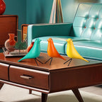 AceOrbit 3 Pcs Mid Century Modern Decor Medieval Table Decor Large Ceramic Birds Orange Blue and Yellow Ceramic Birds for Home Office Table Desktop Bookshelf Mantelpiece Shelf Centerpiece
