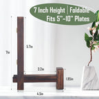 Geelin 3 Pack Plate Stands for Display 7 Inch Wooden Folding Plate Holders Rustic Solid Wood Easel Holders for Decorative Picture Frames Art Tabletop Shelf Decorations