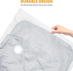 SUOCO Travel Vacuum Bags for Luggage and Backpack, 6 Medium Reusable Compression Bags with Wireless Electric Pump, Packing Seal Space Saver Storage Bags for Clothing, Carry on Suitcase