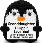 Belatelove Granddaughter Gifts from Grandma, Handmade Crochet Penguin Birthday Mother's Day for Granddaughter, Funny I Love You Gifts for Year Old Girl Kid Daughter Teen Small Easter Decor
