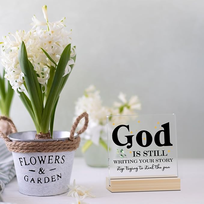 Farmhouse Decor, Acrylic Christian God Home Decorations, Aesthetic Entry Way Table Shelf Decor, Living Room Table Accessories, Boho Office Decorations For Work (02)