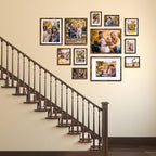 Lyeasw 4x6 Picture Frame 15 Pack, Rustic Brown Bulk Photo Frames 5 x 7 Matted to 4 x 6 Pictures, Display 4x6 with Mat or 5x7 without Mat, for Wall or Tabletop