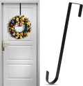 12 in Wreath Hanger for Front Door Black Wreath Hangers Over The Door Hanger Hook Wreaths Holder Christmas Halloween Easter Wreaths Hook Decorations Indoor Outdoor Narrow