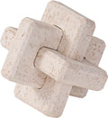 3-Link Knot Resin Travertine Decor, Coffee Table Decor, Book Shelf Entry Table Decoration, Boho Decorative Objects, Aesthetic Accents for Modern Rustic Office Living Room Home Décor
