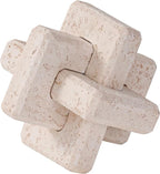 3-Link Knot Resin Travertine Decor, Coffee Table Decor, Book Shelf Entry Table Decoration, Boho Decorative Objects, Aesthetic Accents for Modern Rustic Office Living Room Home Décor