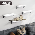 YGEOMER Floating Shelves for Wall, Different Sizes White Wall Shelves for Living Room, Bathroom, Bedroom, Kitchen, Home Decor (Set of 4)