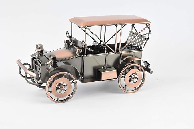 Metal Antique Vintage Car Model Home Décor Handmade Handcrafted Collections Collectible Vehicle (Bronze)