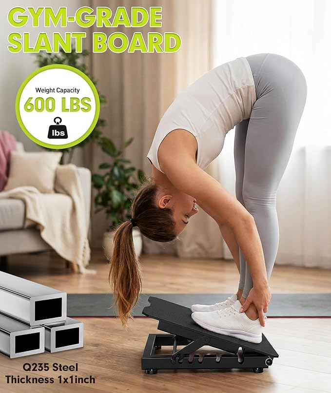 Slant Board for Calf Stretcher,600lbs Weight Capacity Adjustable Incline Balance Board for Squat Home Gym or Commercial Exercise Equipment