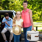 Lifewit Round Cowboy Hat Box for 7 Caps, Large Felt Hat Organizer Bag for Men&Women Storage, Baseball Cap Container with Lid for Travel, Foldable 16.5" Dx10.6 H Carrier, 37L Each, White 1 Pack
