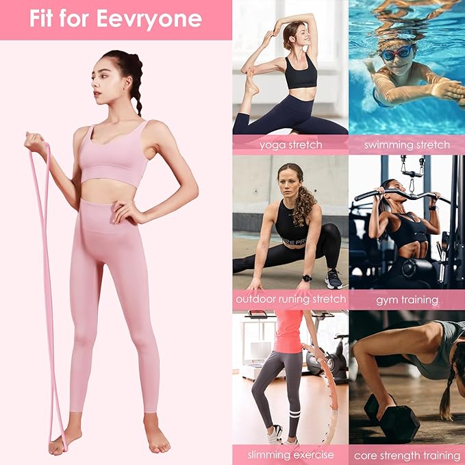 2 Pack Figure 8 Resistance Bands with Handles, Silicone Exercise Bands for Arm, Back, Chest, Shoulder, 15 & 25LB Set