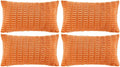 Fancy Homi 4 Packs Decorative Throw Pillow Covers for Living Room Couch Bed, Modern Farmhouse Boho Home Décor Accent Cushion Case, 24" x 16", Orange