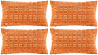 Fancy Homi 4 Packs Decorative Throw Pillow Covers for Living Room Couch Bed, Modern Farmhouse Boho Home Décor Accent Cushion Case, 24" x 16", Orange