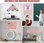 Large Cork Board Alternative 36" X 24" Bulletin Board - 6 Pack Removable Felt Wall Tiles with 30 pushpins, Large Cork Boards for Walls Cork Board for Office Pin Board Tack Board - Pink