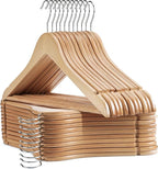 Wooden Hangers 30 Pack Clothes Hanger for Daily Used,Coat Hangers for Closet,Heavy Duty Wood Hanger for Suit, Shirts, Jackets, Dress, Pant （Light Natural）