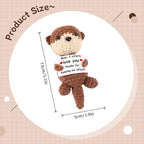 5 inch Positive Otter Handmade Knitted Wool Doll with Positive Card Inspiring Gifts for Cheer Up Emotional Support Encouragement Friends