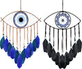 Holmgren 2 Pcs Evil Eye Dream Catchers - Handmade Evil Eye Decor for Wall Art Apartment Decor, Good Luck Charm for Home Offices Living Spaces