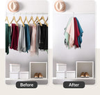 ZEDODIER Scarf Organizer Scarf Hanger for Closet, Rotatable Sturdy Hijab Holder Holds 8 Scarves, Metal Space Saving Closet Organizers and Storage, Silver