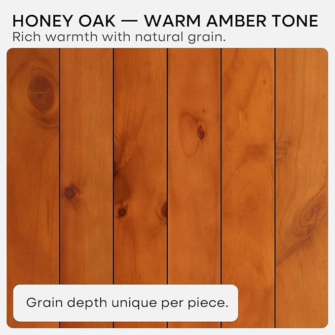 Homeforia 18 inch Floating Shelf Oak, High End Solid Real Wood 18inch Long Floating Shelves for Wall Mounted, Honey Oak Wooden 18in Floating Shelves, Heavy Duty Bracket, 18 X 6.5 X 1.75 inch, Set of 4
