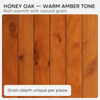 Homeforia 24inch Oak Floating Shelf for Wall, High End Solid Real Wood 24 inches Long Floating Shelves for Bathroom, Honey Oak Wooden Floating Shelves, Heavy Duty Bracket, 24 X 6.5 X 1.75 in, Set of 4