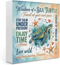 Sea Turtle Decor Inspirational Desk Decor Sea Turtle Gifts Summer Decorations Wooden Box Sign for Home Office Farmhouse Table Shelf