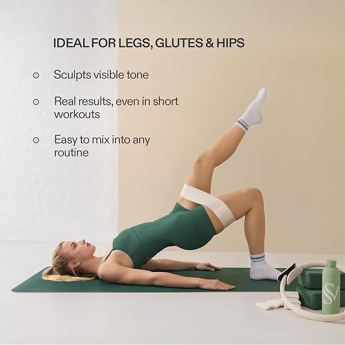 Premium Loop Resistance Bands Set - Non Slip Fabric Booty Bands for Glutes & Legs (Light, Medium, Heavy) | Hip Bands for Pilates, Strength Training & Home Workouts