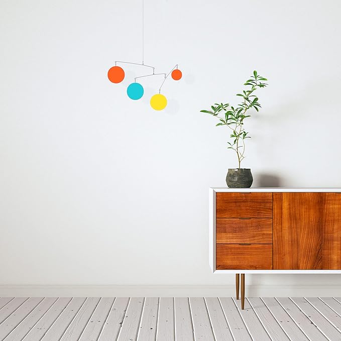 The Atomic Mobile - Palm Springs Hanging Art Mobiles - Mid Century Modern Kinetic Art - Home Decor - Work from Home Decorations - 5 Sizes (12" h x 18" w)