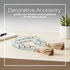 Elegant Glass Beads Garland Accent for Home Decor and Bathroom - Layered Surface Accent for Office, Room and Living Room - Modern Shelf and Coffee Table Decor for Curated Spaces - 2", Blue