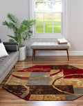 Unique Loom Barista Collection Area Rug - Kouillou (7' 1" Octagon, Multi/Brown)