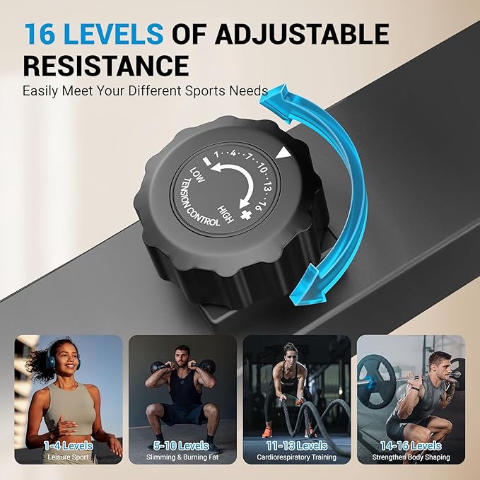 THERUN Elliptical Exercise Machine, Hyper-Quiet Magnetic Elliptical Machine for Home, 15.3IN Stride Elliptical Training Machines with 16 Resistance Levels, 17.6LBS Flywheel