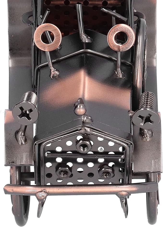Vintage Car Model Metal Bronze Classic Exquisite Home Decorative Handicraft Ornament, Antique Car Decor for Living Room Office Shelf, Retro Toy Collectible Gift for Car