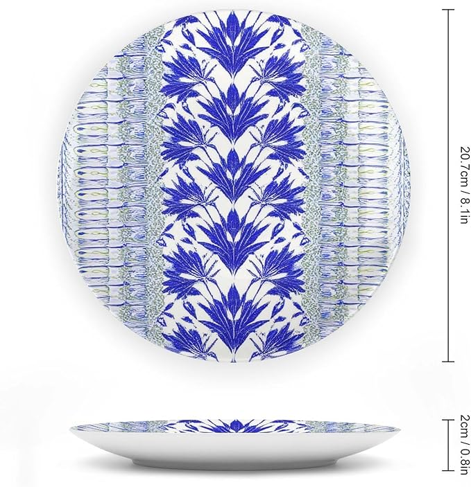 Blue And White Cairo Vintage Plates for Display Chinoiserie Blue And White Flowers Club Art Decoration Supplies Farmhouse Home Holiday Party Decorations Personalized Gifts for Men Women Anniversary