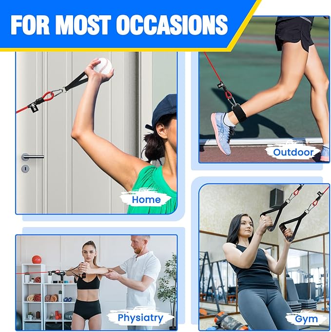 Baseball Resistance Arm Bands - Baseball Bands for Arm Strength, Durable Baseball Bands with Interchangeable Grips, Ideal for Baseball Training, Warm-Ups & Beginner Learning